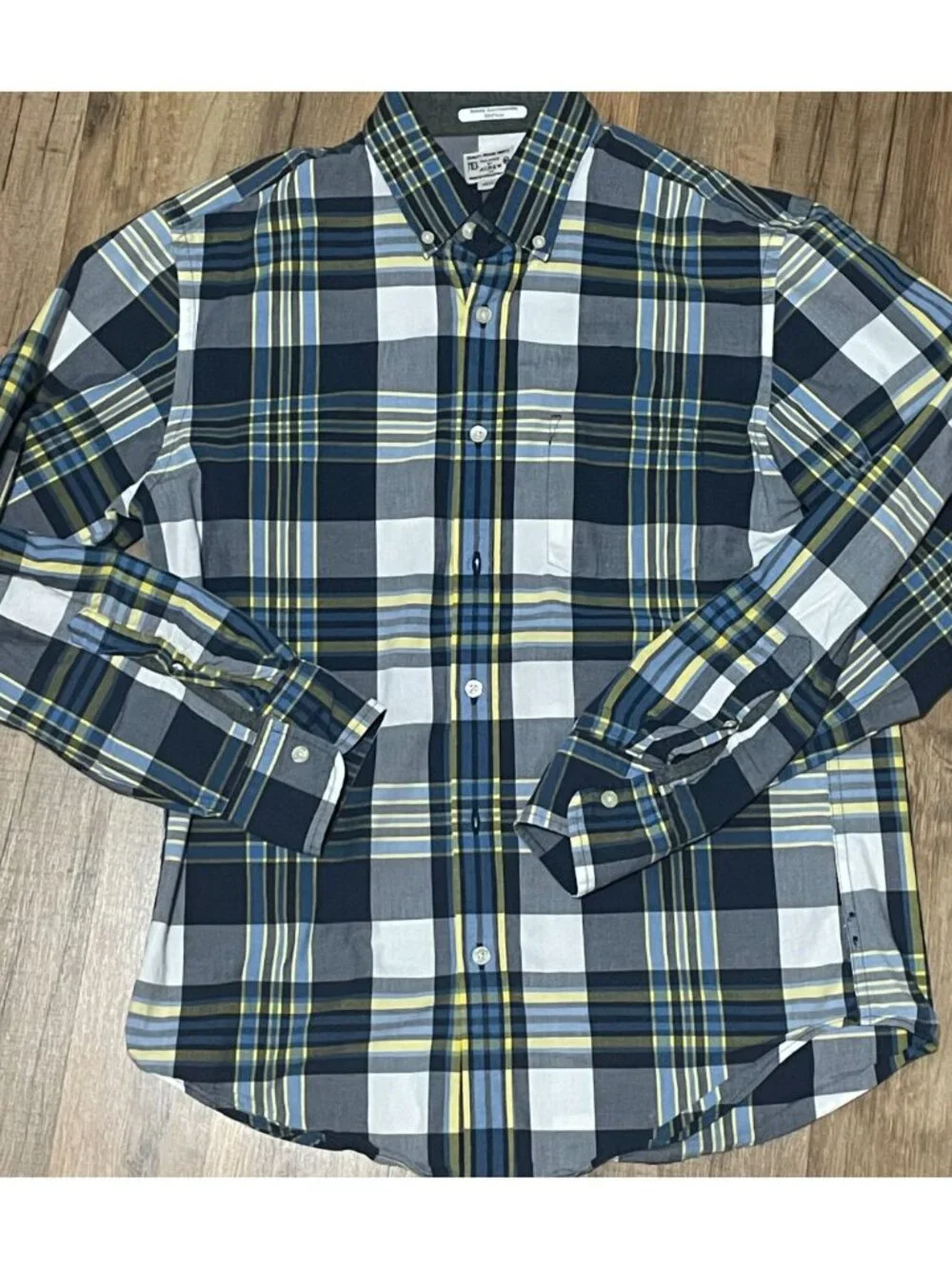 Vintage J.Crew Men’s M Plaid Cotton Button Down Shirt Made Mauritius